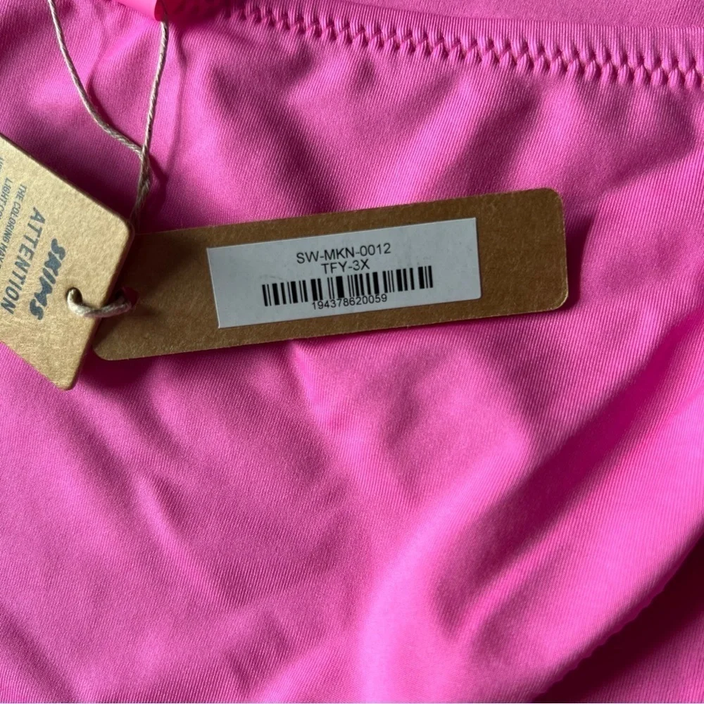 NWT SKIMS Signature swim cut out monokini taffy neon pink 3X